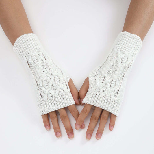 Knitted Half Gloves Female Cute Winter Open Finger Half Finger Student Male And Female Couple Wool