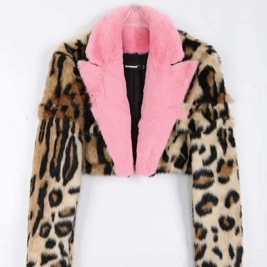 Leopard Print Faux Fur Coat Women's Autumn And Winter