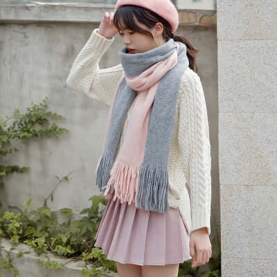 Men's And Women's Korean-style Cashmere Color Matching Scarf Solid Color Shawl