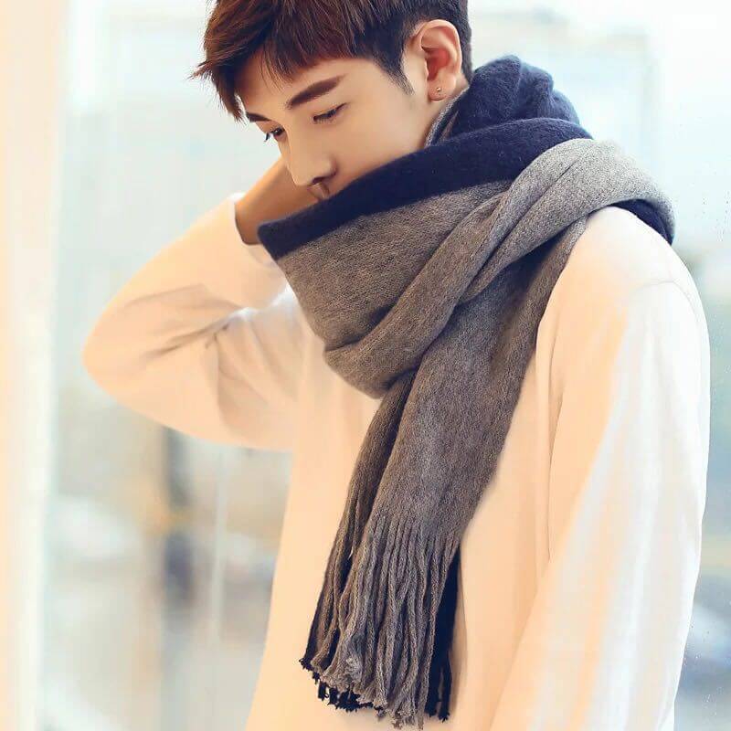 Men's And Women's Korean-style Cashmere Color Matching Scarf Solid Color Shawl