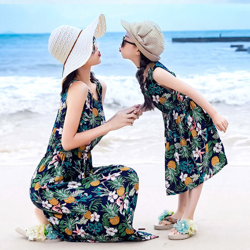 Mother And Daughter Vacation Beach Vest Long Skirt