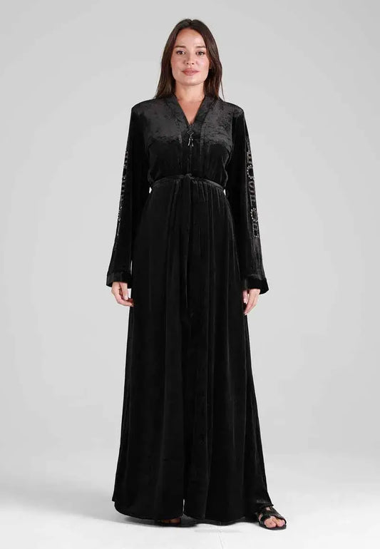 Women's long abaya with zipper