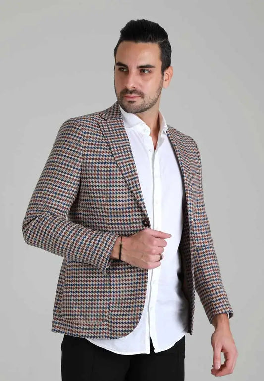 Timeless Houndstooth Elegance Blazer