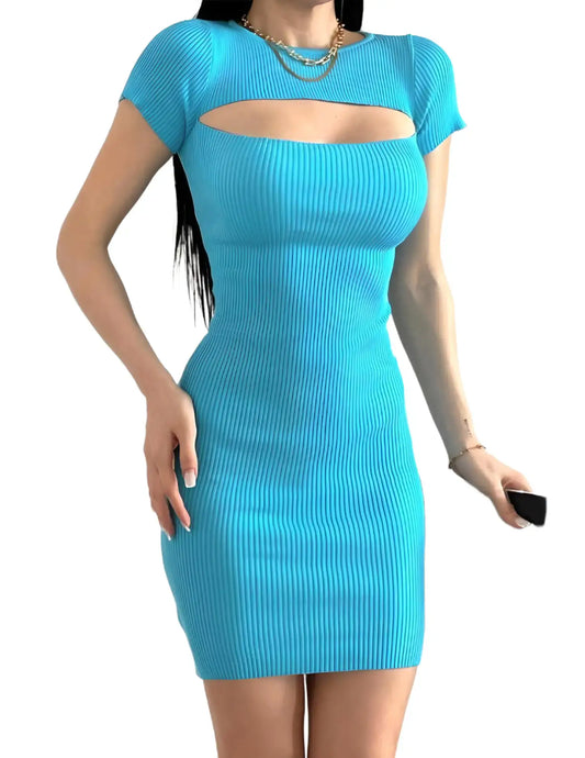 Cute short dress with slit at chest