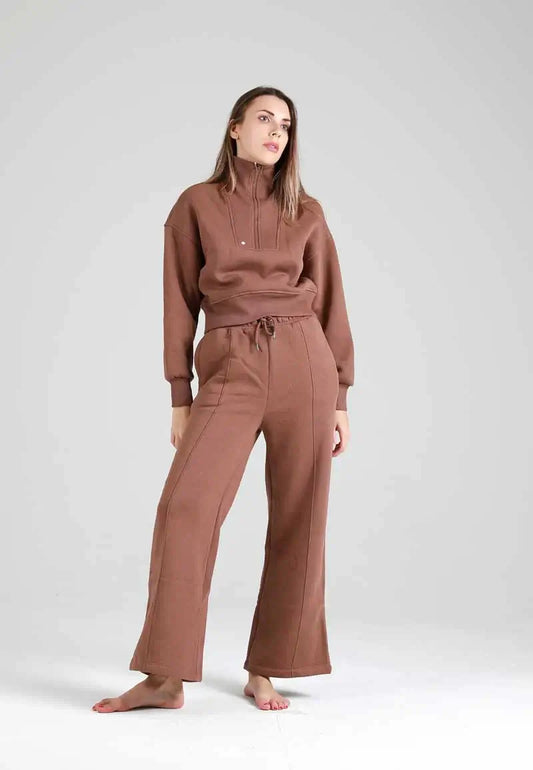 Brown winter women's pajamas