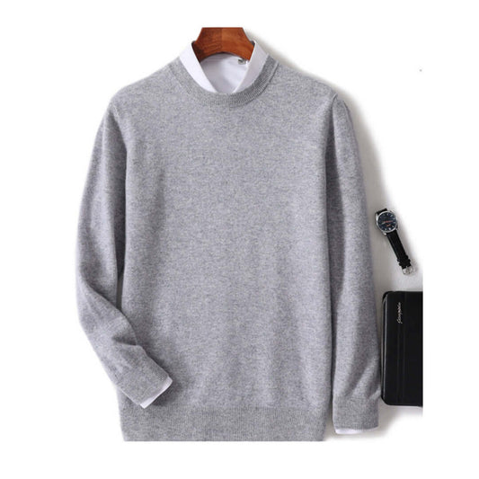 Men's Pure Wool Round Neck Autumn And Winter Knitted Sweater