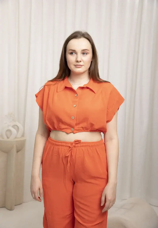 Orange crop top for women