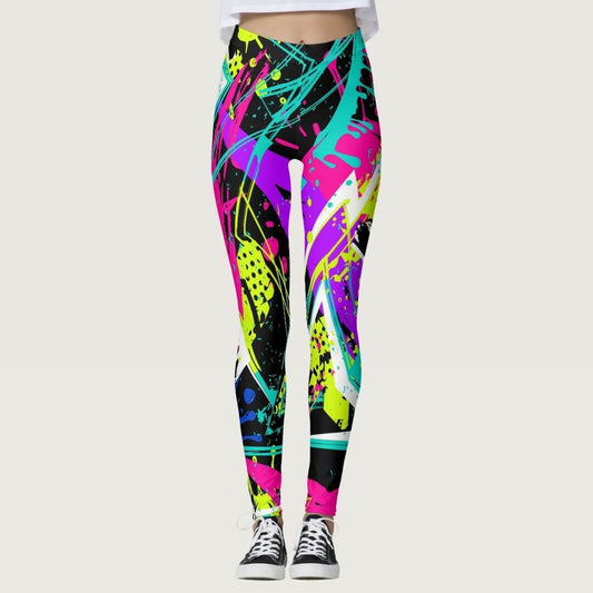 Color Graffiti Printing Trousers Plus Size