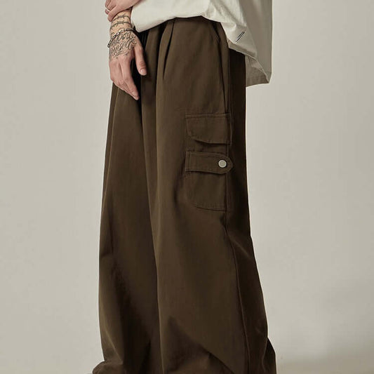 Men's Trendy Design All-match Loose Straight Wide-leg Pants