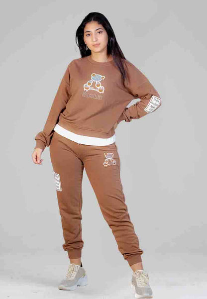 Brown cotton women's pajamas