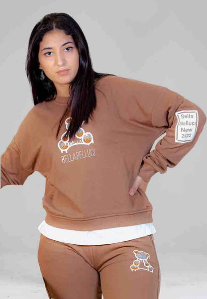 Brown cotton women's pajamas