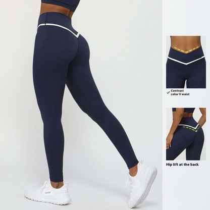 Outdoor Running Fitness Cropped V Waist Tight Sports Pants