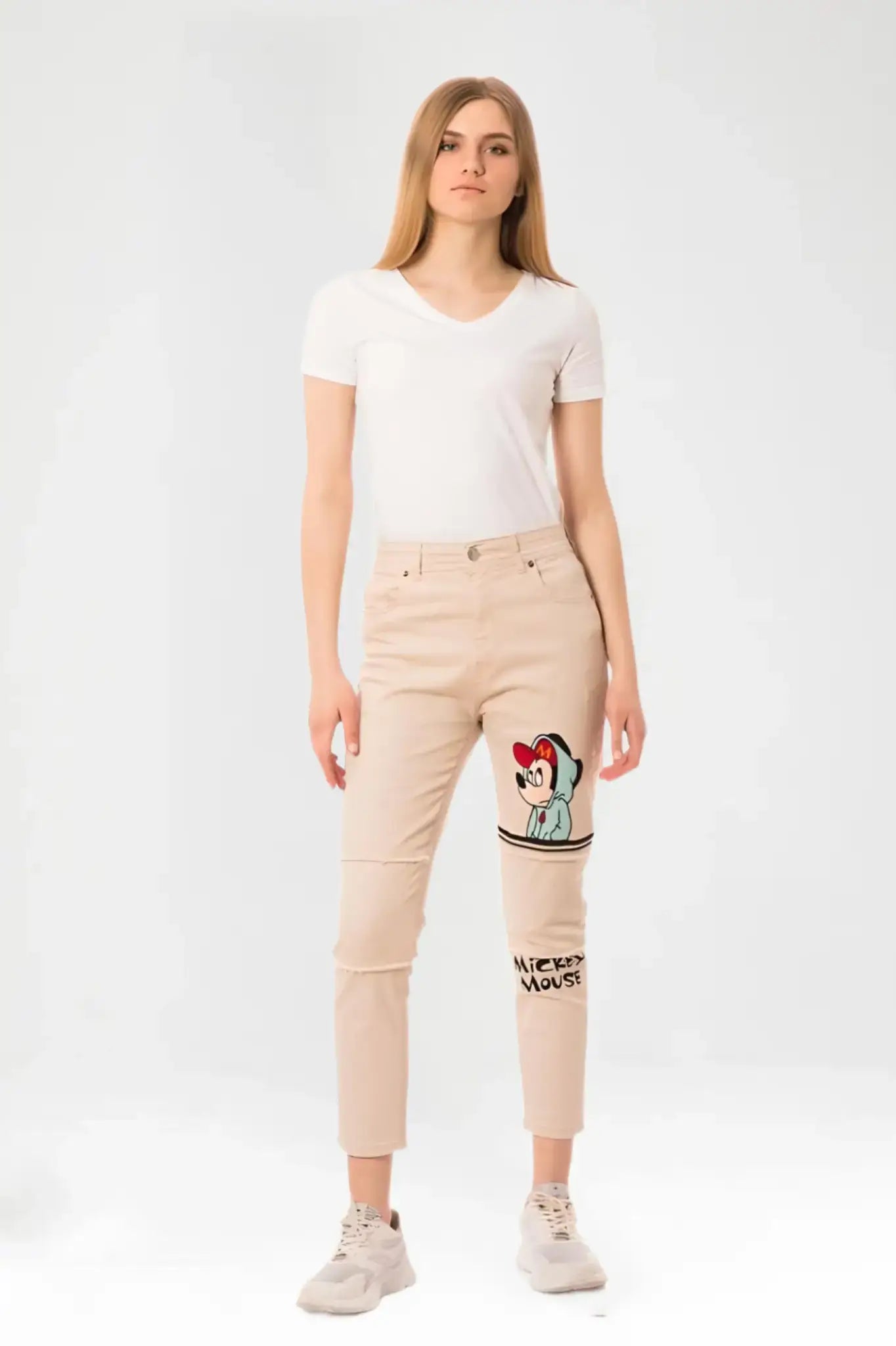 Mickey Mouse Print Women's Jeans